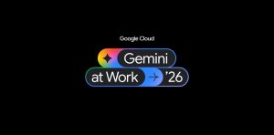 לוגו האירוע Gemini at Work 2026 של Google Cloud על רקע שחור