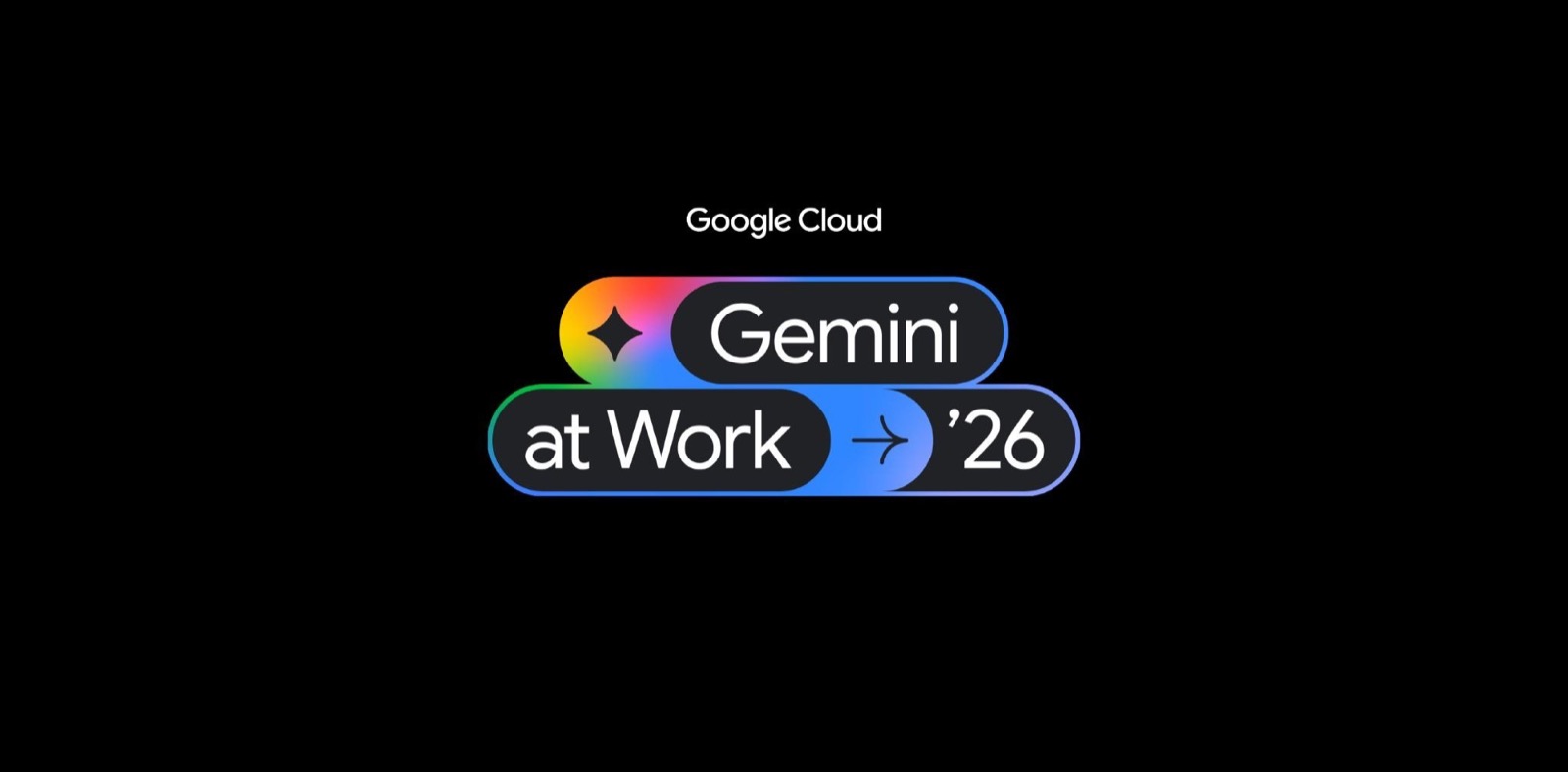 לוגו האירוע Gemini at Work 2026 של Google Cloud על רקע שחור